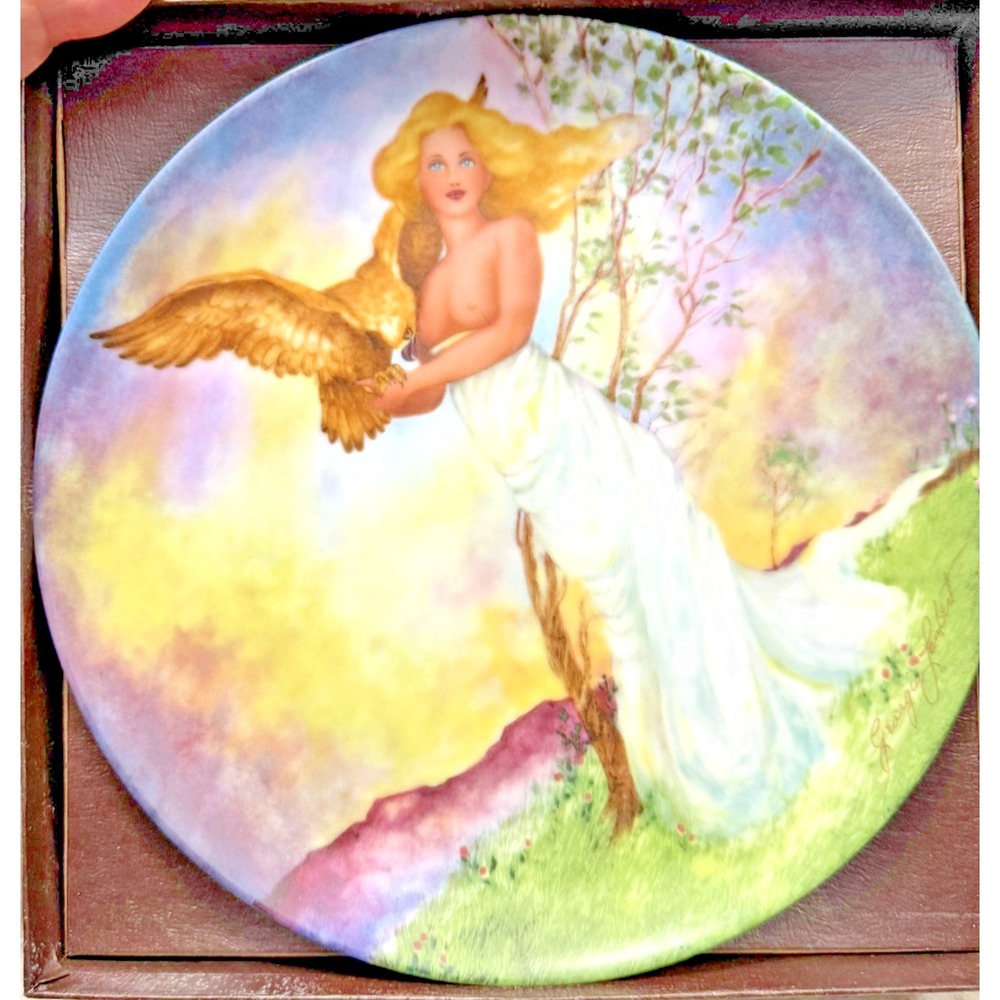 1985 Knowles Air Collector Plate Georgia Lambert Four Ancient Elements COA Box